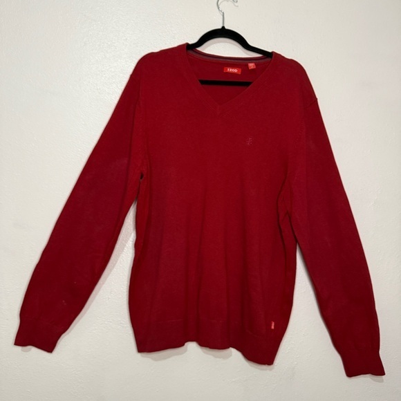 Izod Other - Izod Men's V-Neck Cotton Sweater in Bold Red, Sz L.